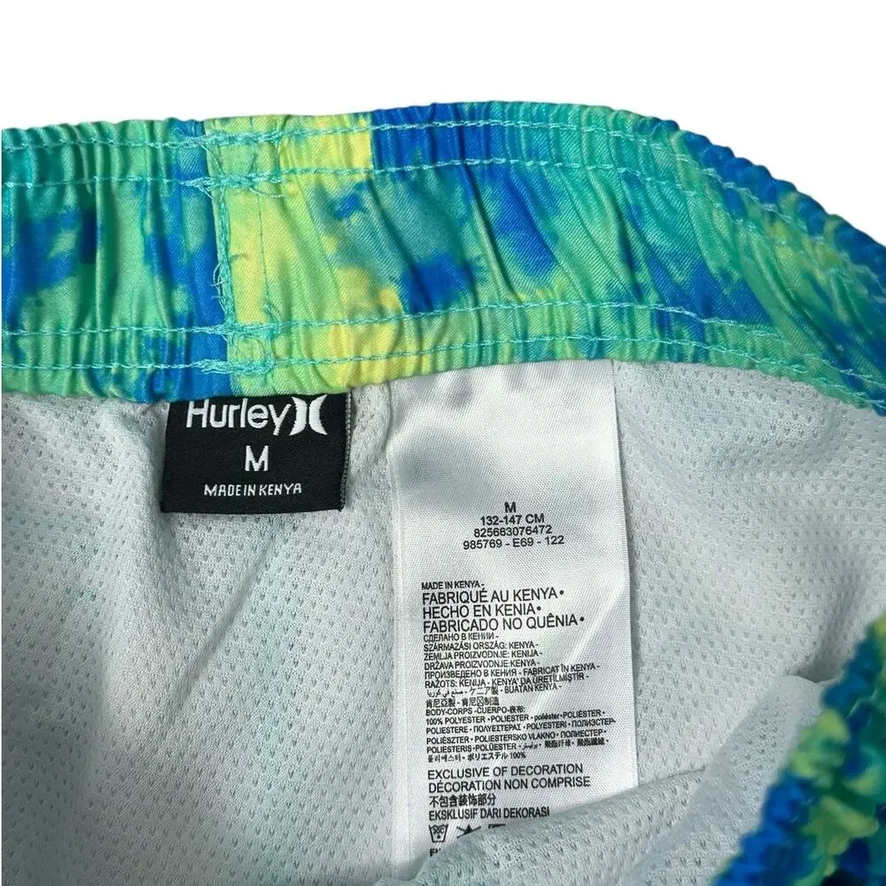 HURLEY Boys Tie Dye Swim Trunks Medium NWOT
